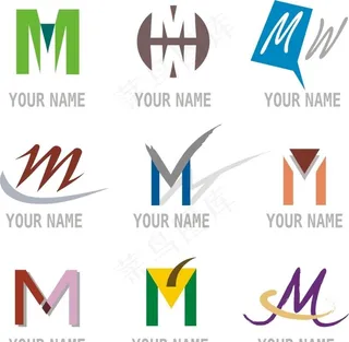 M字母标志设计图片