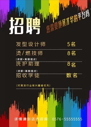 美发师招聘图片