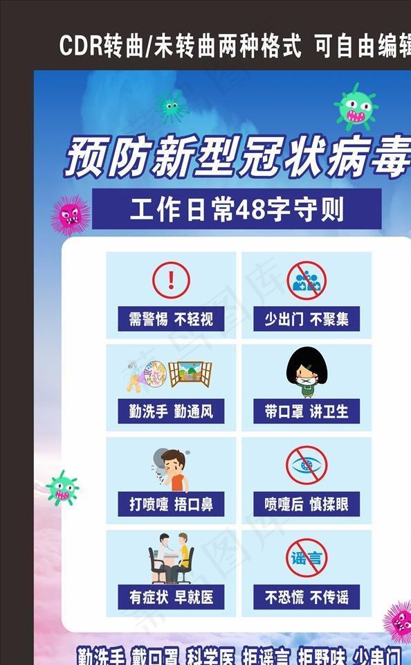 预防新型冠状病毒48字守则图片