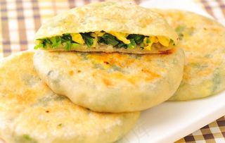 菠菜鸡蛋馅饼美食图片