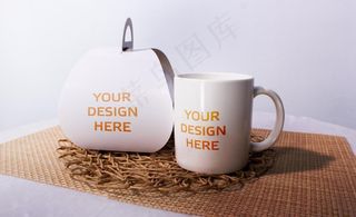 咖啡杯甜点盒样机图片