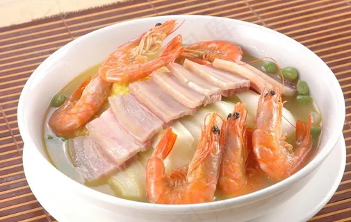 咸肉虾干娃娃菜图片 咸肉虾干娃娃菜图片