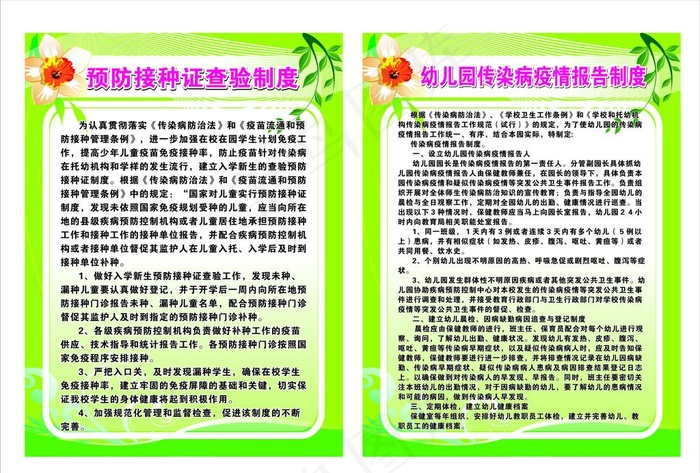 幼儿园制度图片cdr矢量模版下载