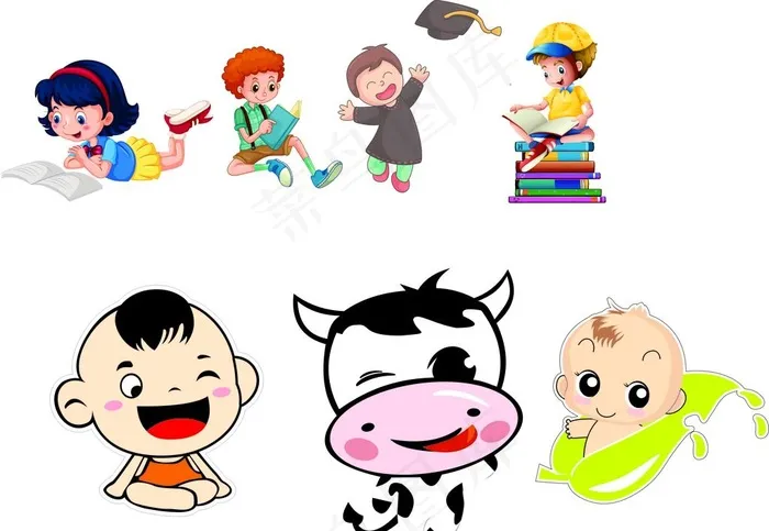 卡通小孩图片cdr矢量模版下载