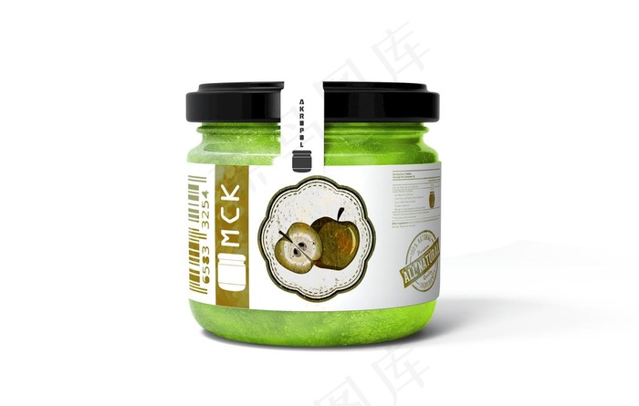 4视角矮装玻璃罐头瓶贴图样机图片瓶身贴