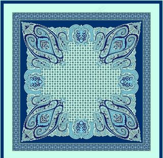 数码印花 大牌花 高清 方巾图片