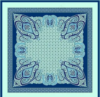 数码印花 大牌花 高清 方巾图片