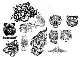 老虎矢量图 都是矢量图图片