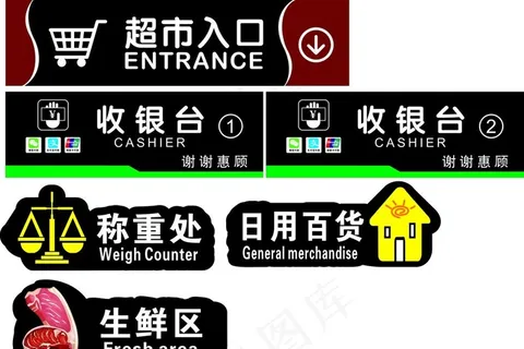 超市吊牌双面灯箱图片