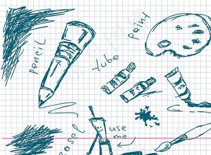 手绘绘画工具图片