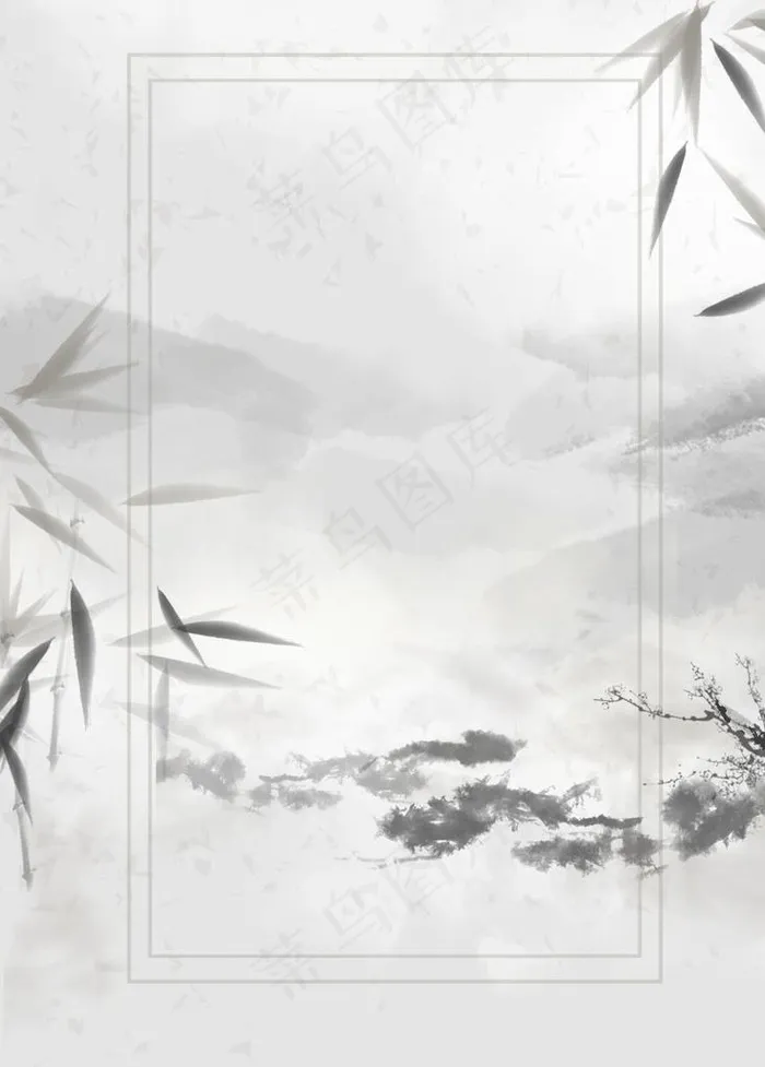水墨背景图片psd模版下载