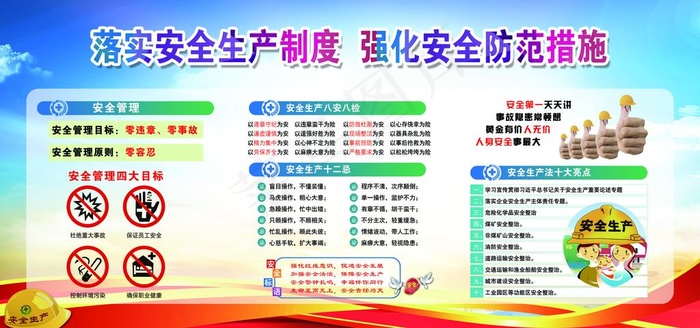 落实安全生产制度  安全生产图片(6803X3402(DPI:72))psd模版下载