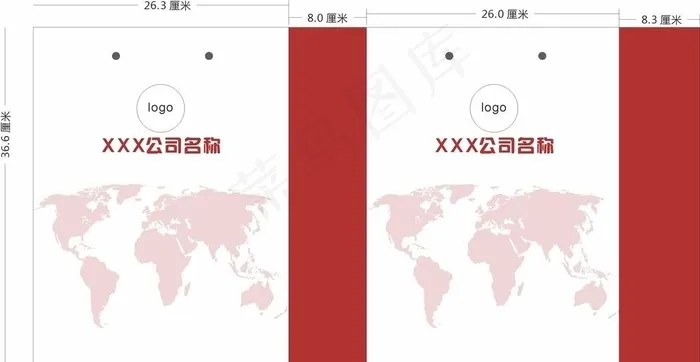 手提袋模板图片cdr矢量模版下载