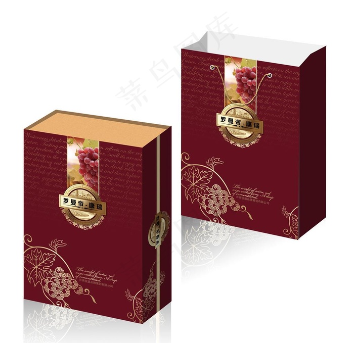葡萄酒 包装设计展开图图片