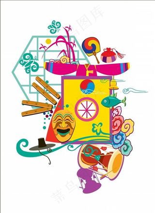 矢量卡通创意抽象素材图片