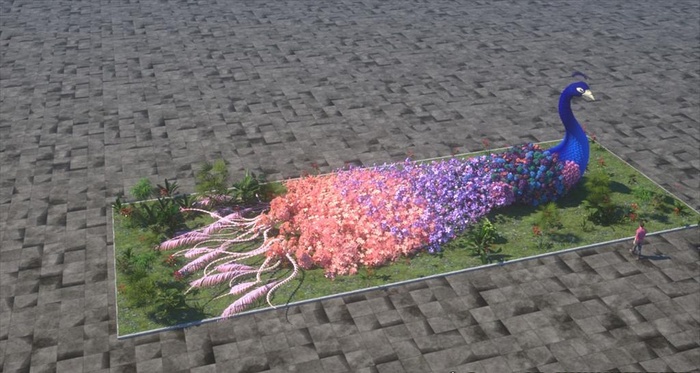 孔雀植物花艺C4D模型图片