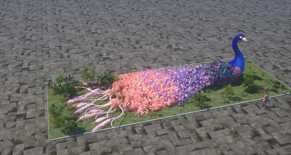 孔雀植物花艺C4D模型图片