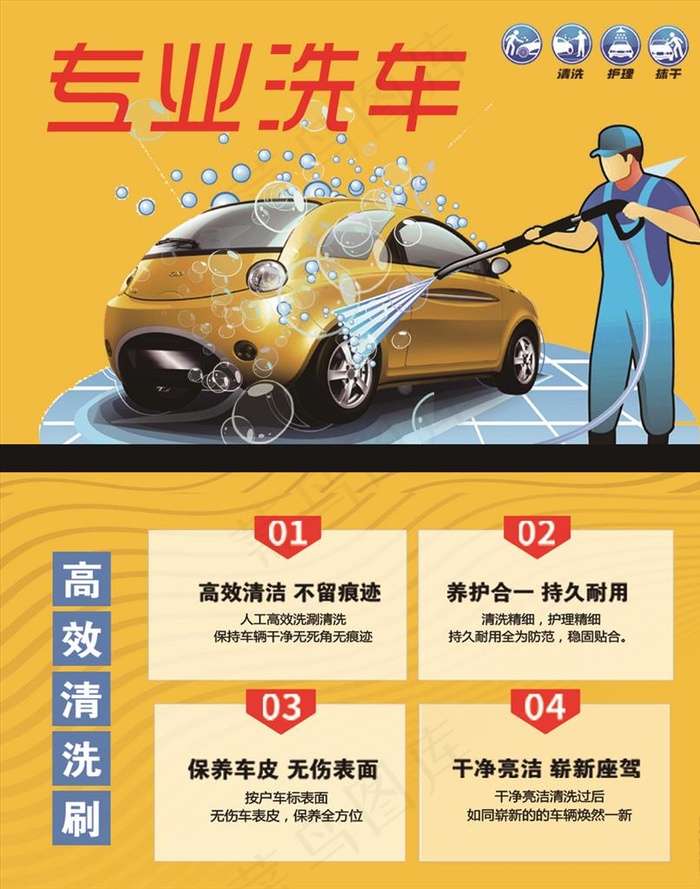 洗车名片图片psd模版下载