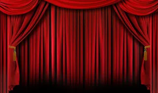 红色帷幕幕帘图片