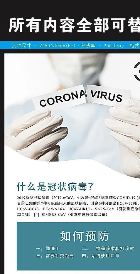 抗疫精神抗击病毒图片(2480X3508(DPI:300))psd模版下载