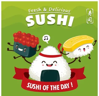 卡通寿司小人图片