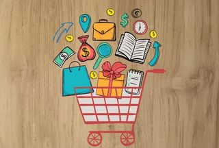 彩绘购物车图片