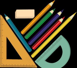 三角尺铅笔彩铅橡皮尺子图片