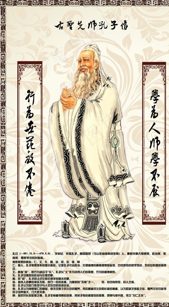 孔子先师像展板图片(2067X3543(DPI:75))psd模版下载