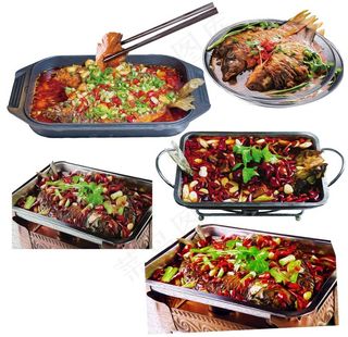 烤鱼图片 水彩烤鱼