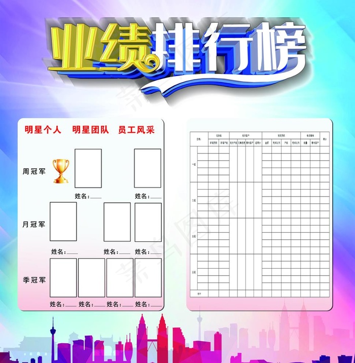 业绩排行榜图片(5102X5386(DPI:72))psd模版下载