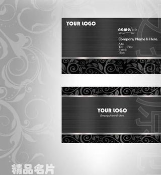 拉丝黑精品名片图片