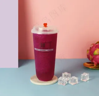 红龙果冰奶茶图片