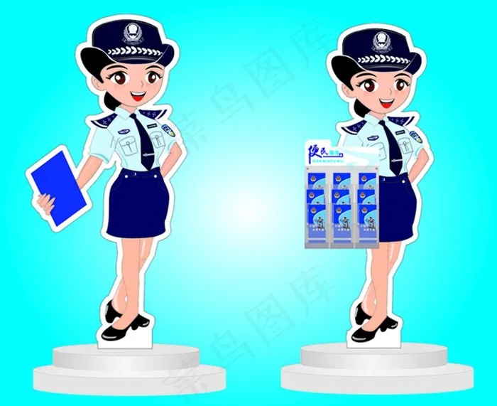 卡通女警图片(600X1800)cdr矢量模版下载