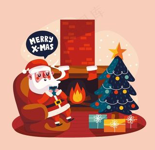 圣诞节插画图片