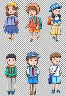 背书包上学的儿童图片