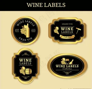 高级红葡萄酒标签图片