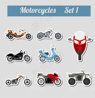 时尚摩托车贴纸图片
