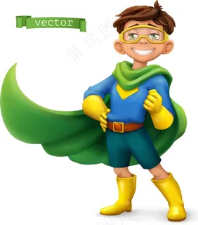 超人装扮 卡通人图片