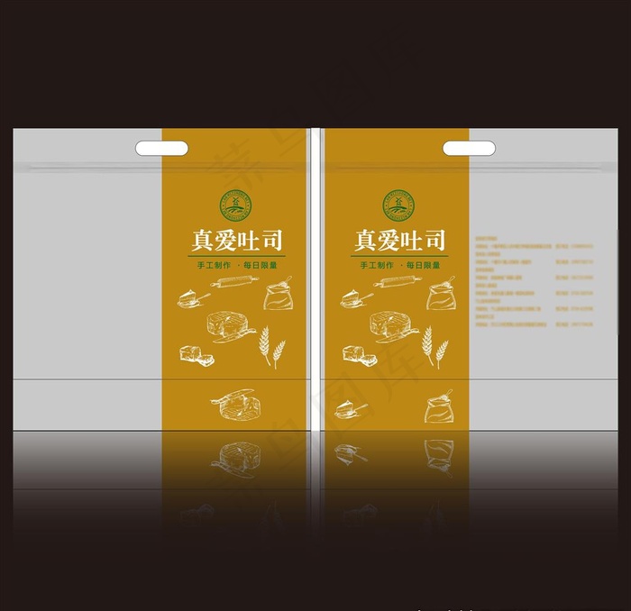 吐司包装 吐司面菜鸟图库片ai矢量模版下载