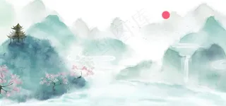 水墨山水背景图片