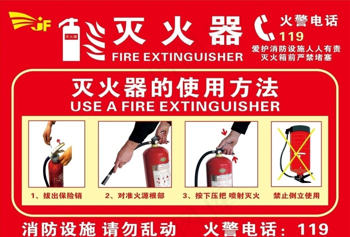 灭火器的使用方法图片cdr矢量模版下载