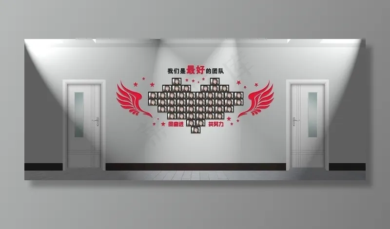 教师团队风采文化墙 班级照片墙图片cdr矢量模版下载
