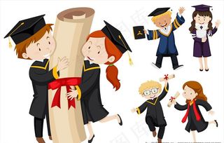 卡通毕业生图片