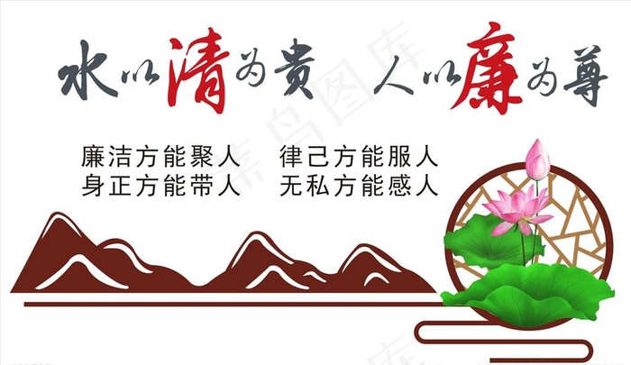廉洁文化墙图片cdr矢量模版下载