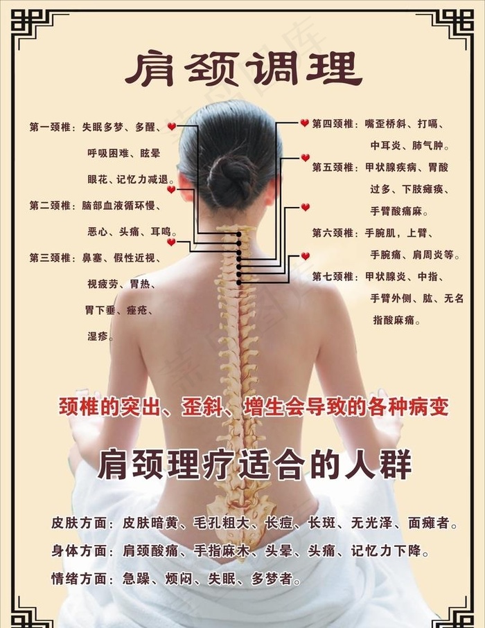 肩颈调理海报图片cdr矢量模版下载