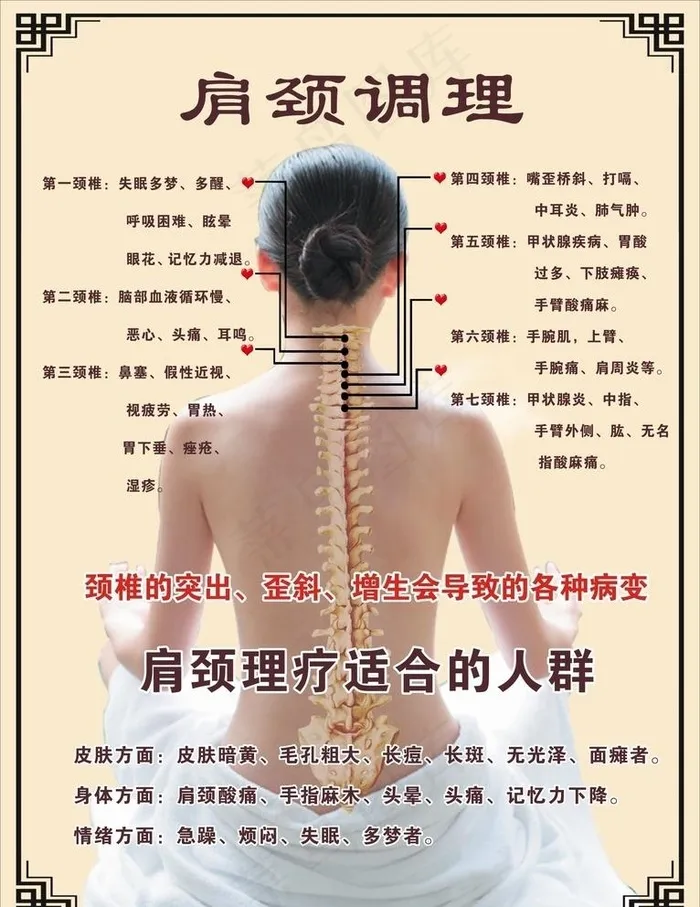 肩颈调理海报图片cdr矢量模版下载