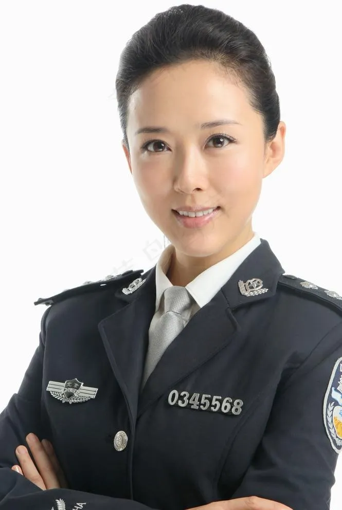颜丹晨警服装写真图片