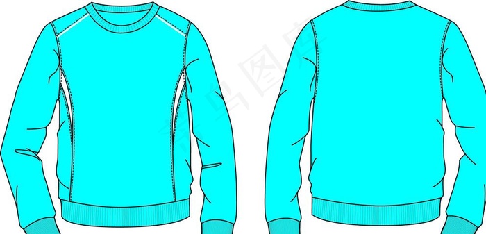 蓝色卫衣设计稿图片