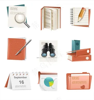 矢量办公用品素材图片