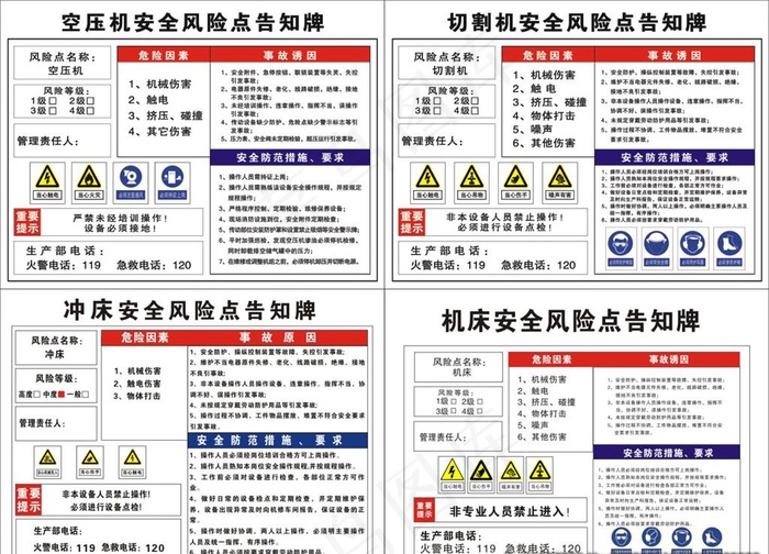 安全风险告知牌图片cdr矢量模版下载